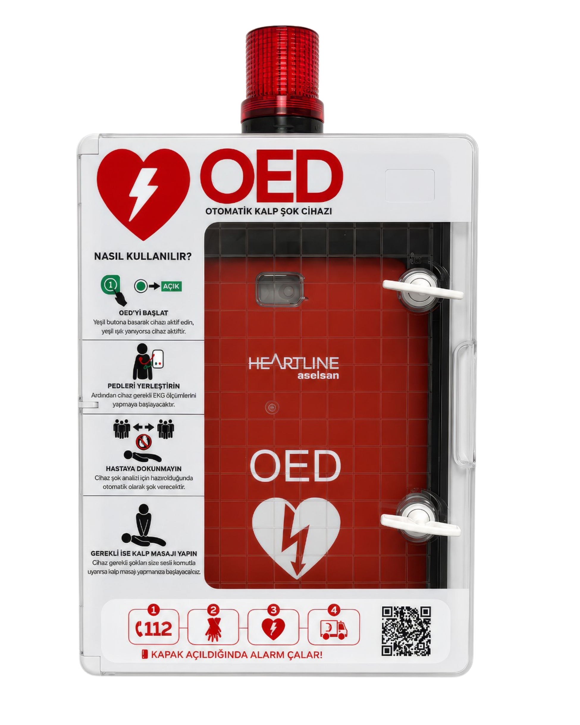 ASELSAN Heartline Defibrilatör Metal Alarmlı Kabinet